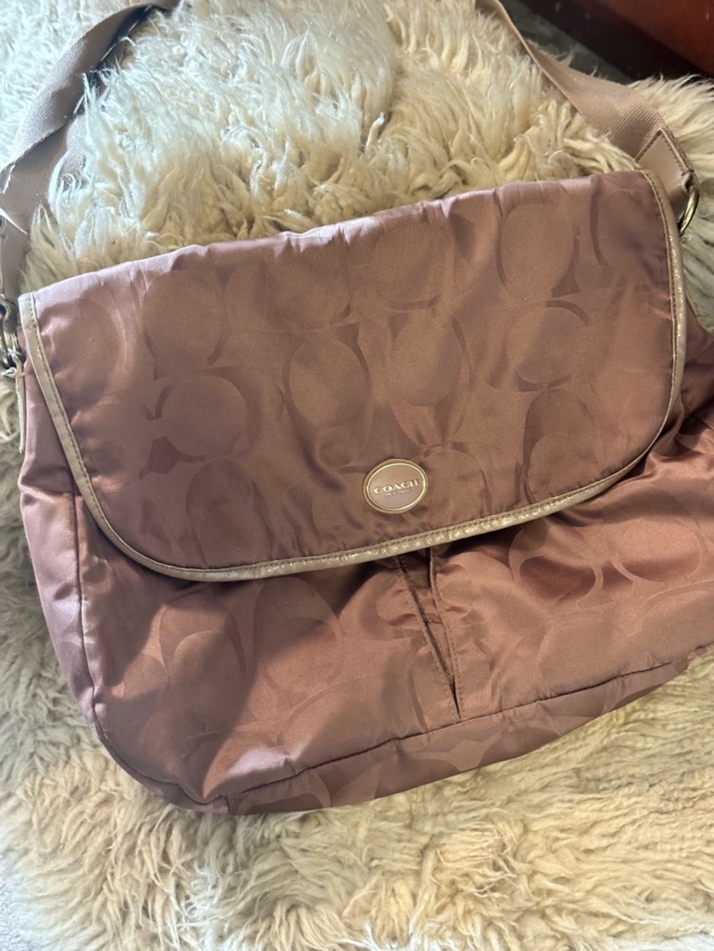 Coach Tan Logo Nylon Crossbody Bag
